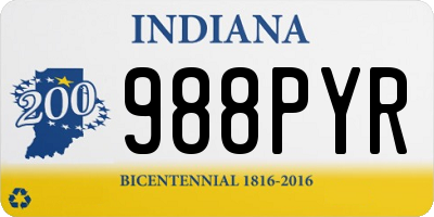 IN license plate 988PYR