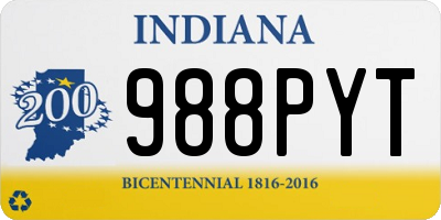 IN license plate 988PYT