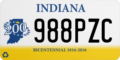 IN license plate 988PZC