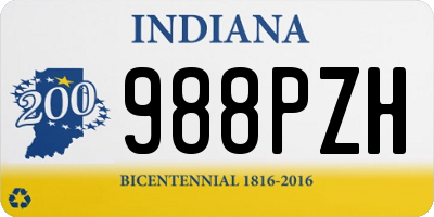 IN license plate 988PZH