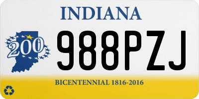 IN license plate 988PZJ