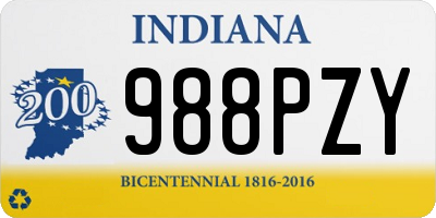 IN license plate 988PZY