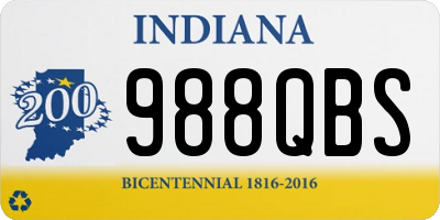 IN license plate 988QBS