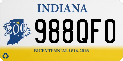 IN license plate 988QFO