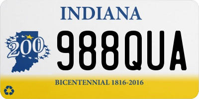 IN license plate 988QUA