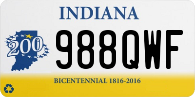 IN license plate 988QWF