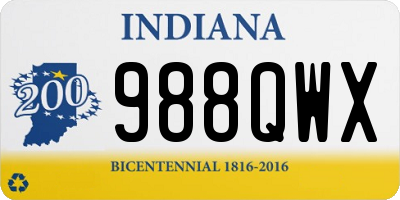 IN license plate 988QWX