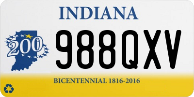 IN license plate 988QXV