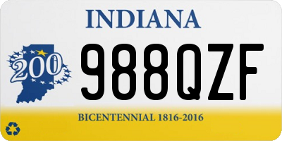 IN license plate 988QZF