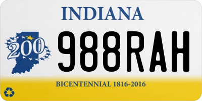 IN license plate 988RAH