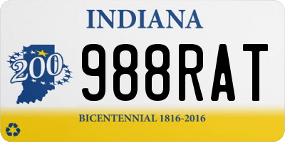 IN license plate 988RAT