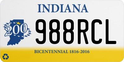 IN license plate 988RCL