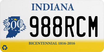 IN license plate 988RCM