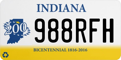 IN license plate 988RFH