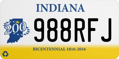 IN license plate 988RFJ