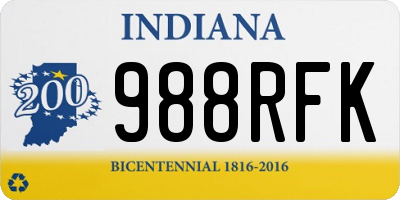 IN license plate 988RFK