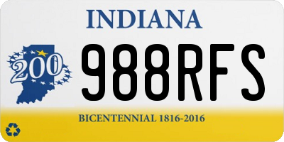 IN license plate 988RFS