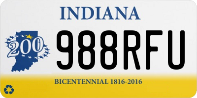 IN license plate 988RFU