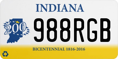 IN license plate 988RGB
