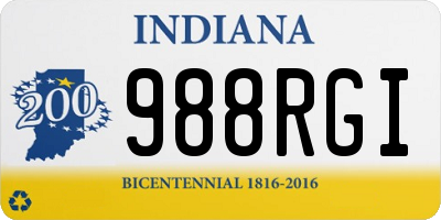 IN license plate 988RGI