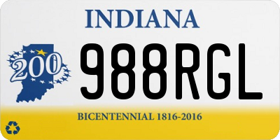 IN license plate 988RGL