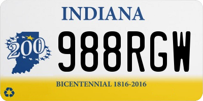 IN license plate 988RGW