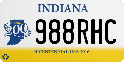 IN license plate 988RHC