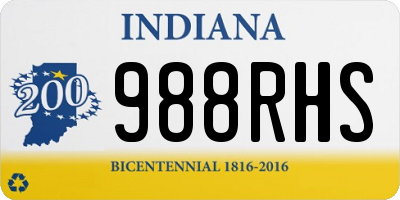 IN license plate 988RHS