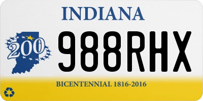 IN license plate 988RHX