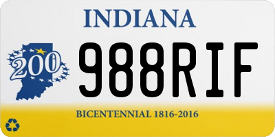 IN license plate 988RIF