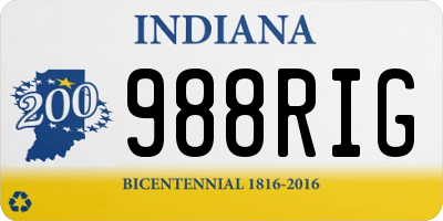 IN license plate 988RIG