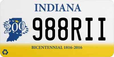 IN license plate 988RII