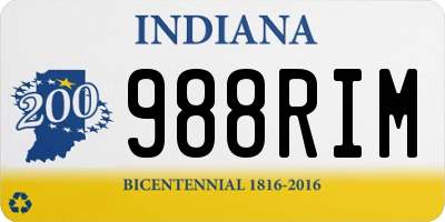 IN license plate 988RIM