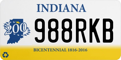 IN license plate 988RKB