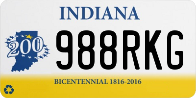 IN license plate 988RKG