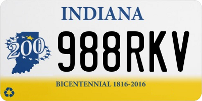 IN license plate 988RKV