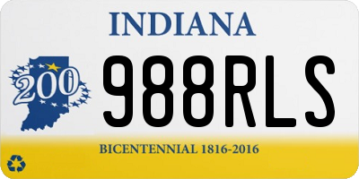 IN license plate 988RLS