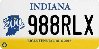 IN license plate 988RLX