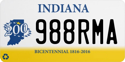 IN license plate 988RMA