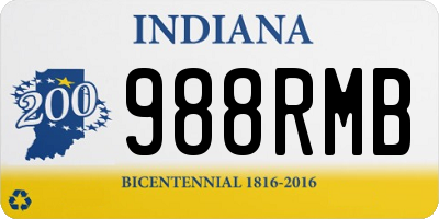 IN license plate 988RMB