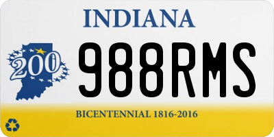 IN license plate 988RMS