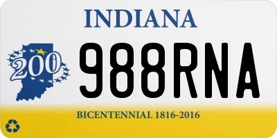 IN license plate 988RNA