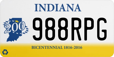 IN license plate 988RPG