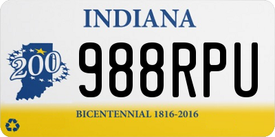 IN license plate 988RPU