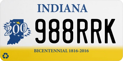 IN license plate 988RRK