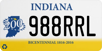 IN license plate 988RRL