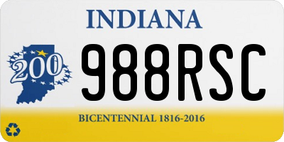 IN license plate 988RSC