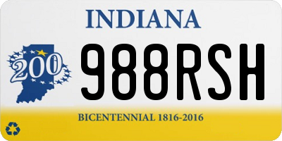 IN license plate 988RSH