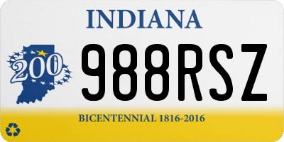 IN license plate 988RSZ