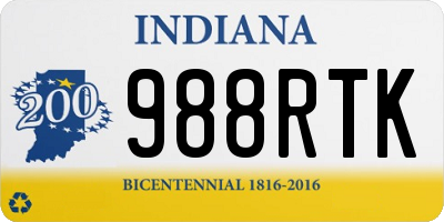 IN license plate 988RTK